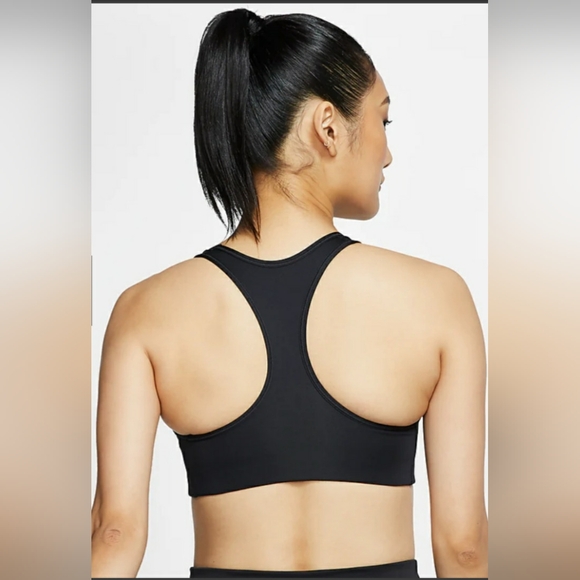 Nike NWTWomen's Dri-FIT Swoosh MED Support  Sports Bra(Black/White) - S - Picture 3 of 11